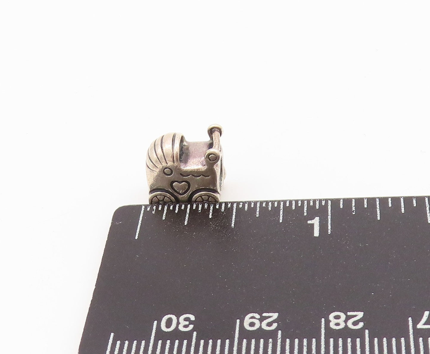 925 Sterling Silver Vintage Pendant PANDORA Mini Etched Cradle Charm  PT24252