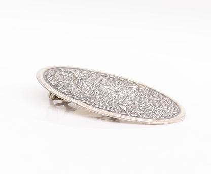 925 Sterling Silver Vintage Brooch Pin MEXICO Large Celtic Calendar  BP10955