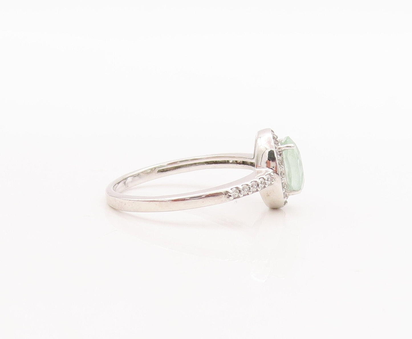 925 Sterling Silver Vintage Ring Minimalist Oval Cut Topaz  Sz 7  RG29413
