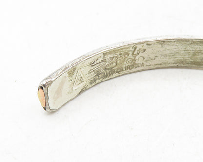 SERGIO LUB 925 Sterling Silver  Vintage Two Tone Twist Cuff Bracelet  BT4315