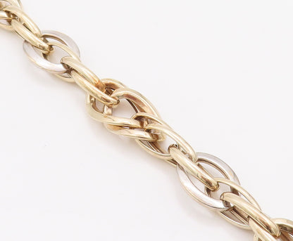 925 Sterling Silver Vintage Bracelet Gold Plated Designer Oval Loop Link BT10334