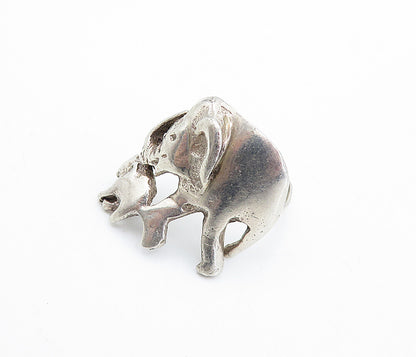 925 Sterling Silver  Vintage Mom & Baby Elephant Band Ring Sz 5.5  RG6606