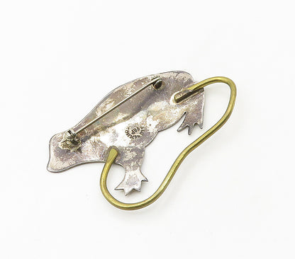 FABBRICA ANGELO PESSAR MEXICO 925 Silver  Vintage Frog Brooch Pin  BP6600
