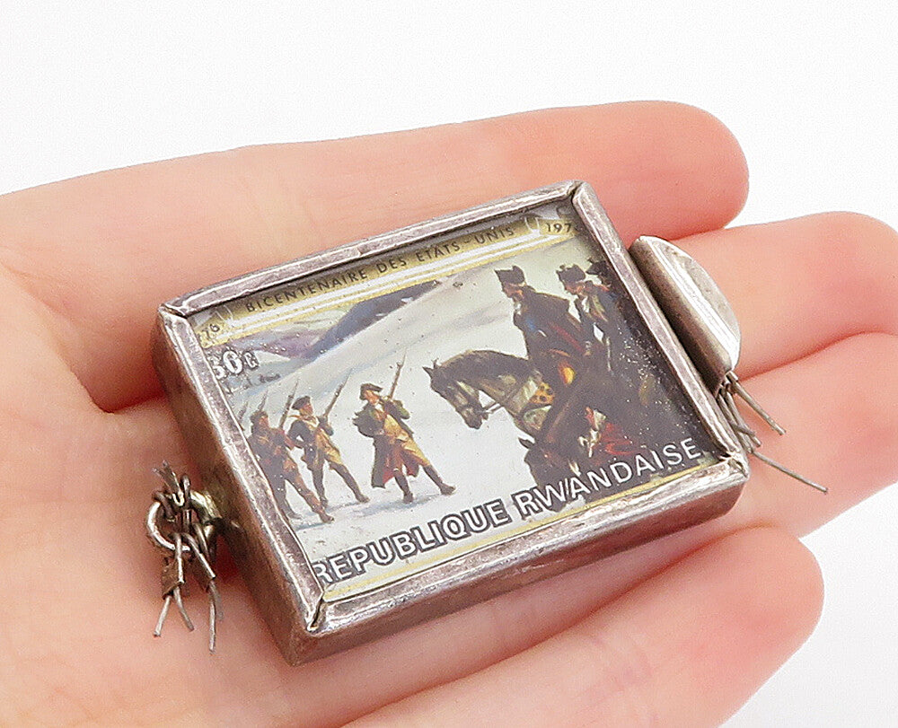 925 Sterling Silver  Vintage Petite Padlocks Republique Rwandaise Stamp TR1136