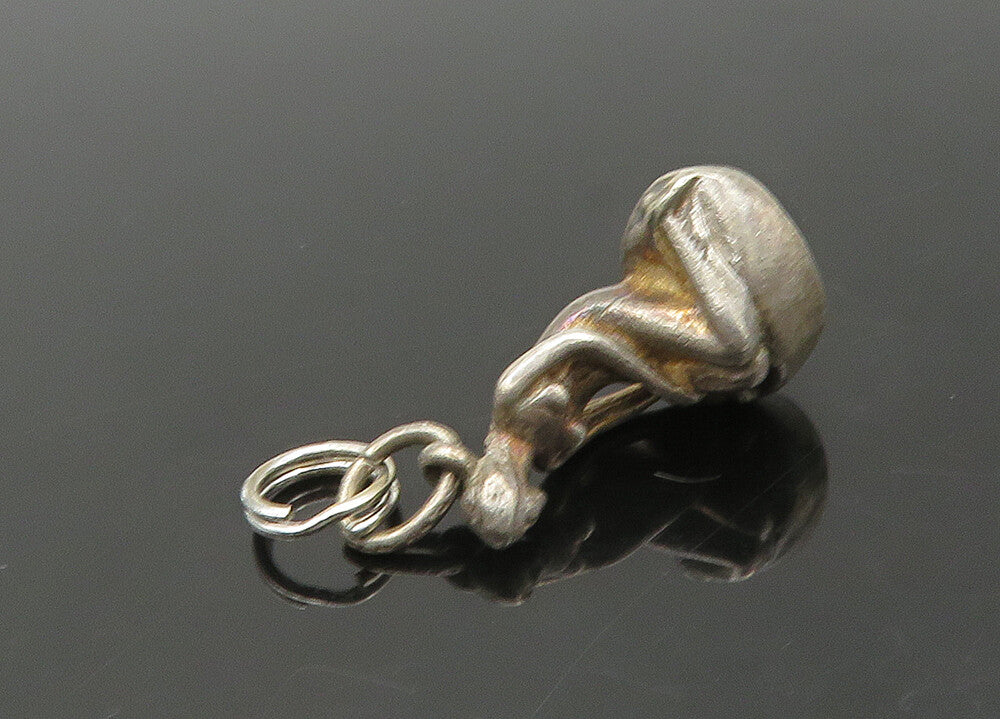 DENMARK 925 Sterling Silver  Vintage Woman Sitting On Rock Pendant  PT17107