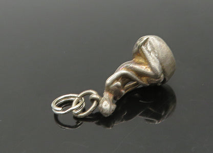 DENMARK 925 Sterling Silver  Vintage Woman Sitting On Rock Pendant  PT17107
