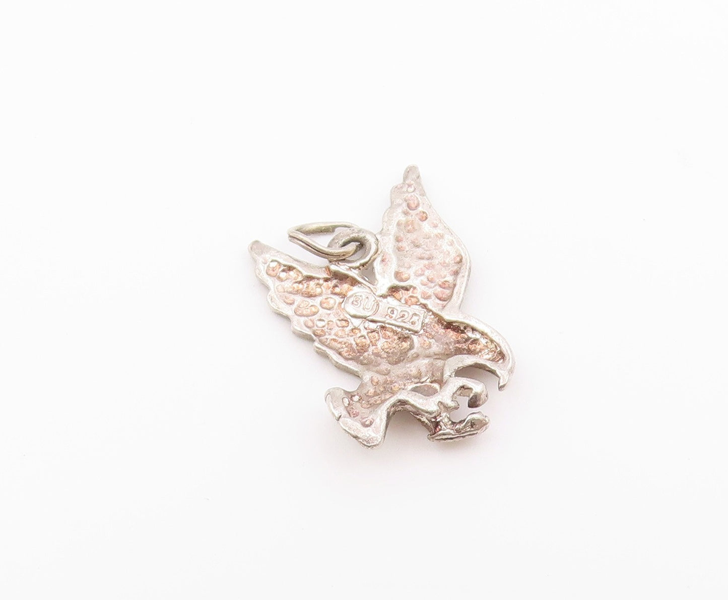 925 Sterling Silver  Vintage Shiny Flying Eagle Petite Drop Pendant  PT17952
