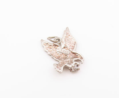 925 Sterling Silver  Vintage Shiny Flying Eagle Petite Drop Pendant  PT17952