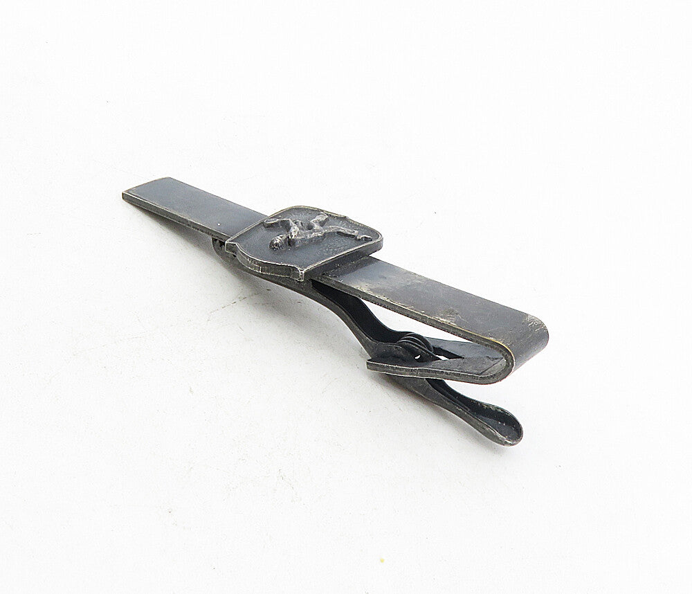 925 Sterling Silver  Vintage Oxidized Tennis Player Detail Tie Clip  TR1416