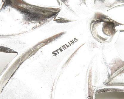 925 Sterling Silver  Vintage Shiny Etched Detail Ribbon Brooch Pin  BP7716