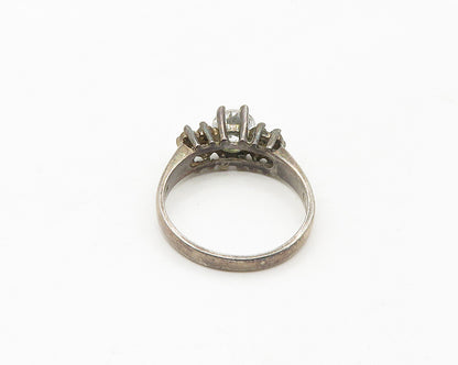 DAVID SIGAL 925 Silver  Vintage Cubic Zirconia Smooth Band Ring Sz 9  RG18058
