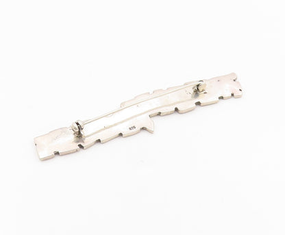 925 Sterling Silver Vintage Brooch Brutalist Cracked Pavement Design  BP12117