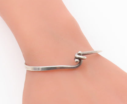 PLUNKETT 925 Sterling Silver  Vintage Tied Knot Bangle Bracelet  BT8368