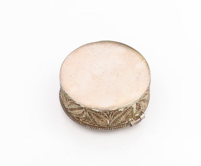 925 Sterling Silver Vintage Trinket Box Floral Filigree Design OPENS  TR4060