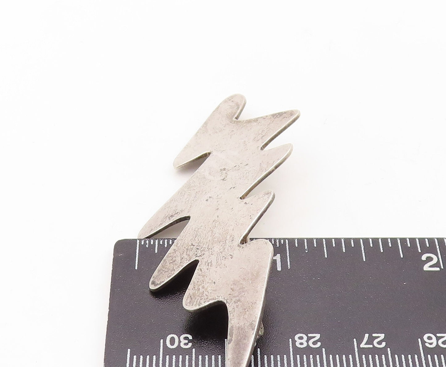 925 Sterling Silver Vintage Brooch Pin MEXICO Brutalist Cutout Thunder  BP11264