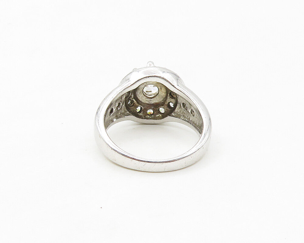 925 Sterling Silver  Sparkling Cubic Zirconia Dome Band Ring Sz 6  RG17367