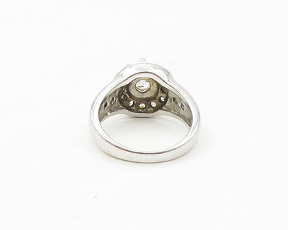 925 Sterling Silver  Sparkling Cubic Zirconia Dome Band Ring Sz 6  RG17367