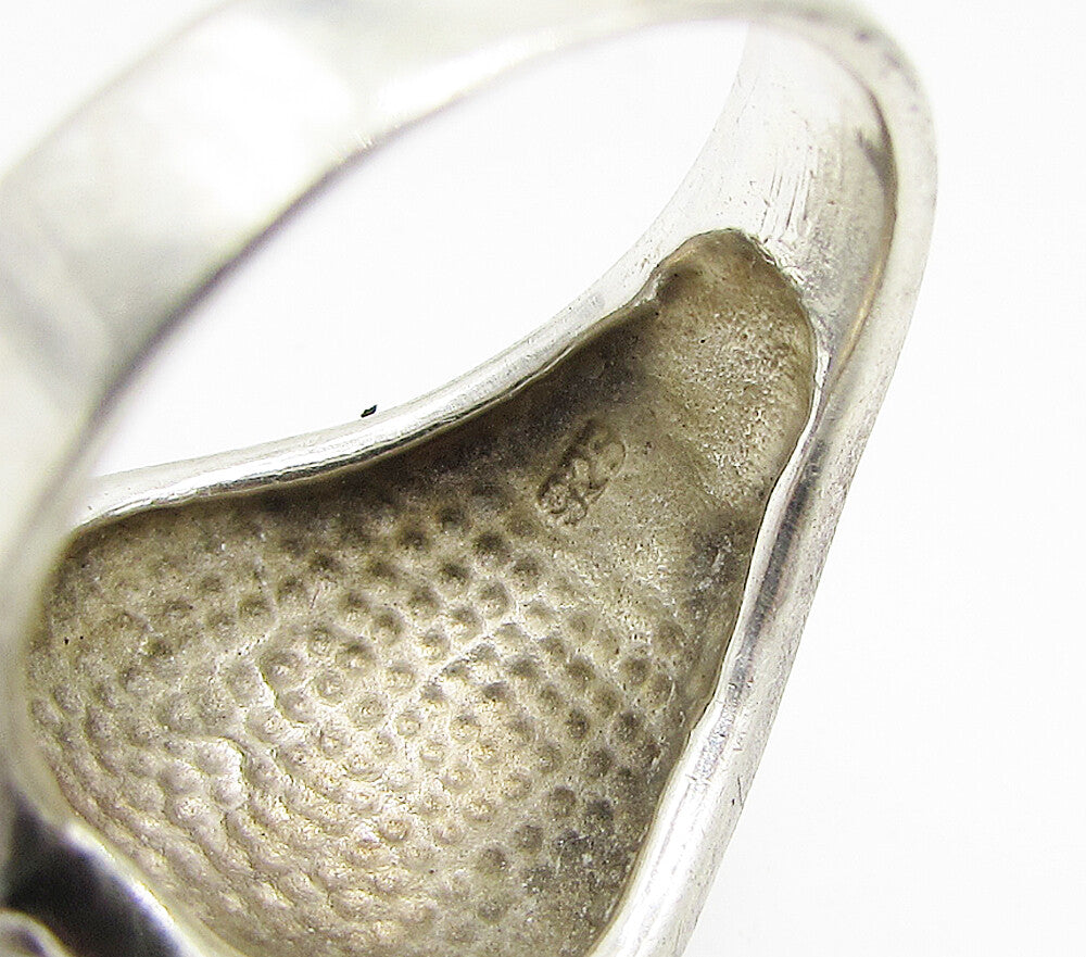 925 Sterling Silver  Vintage Feather Design Bypass Band Ring Sz 9  RG3397