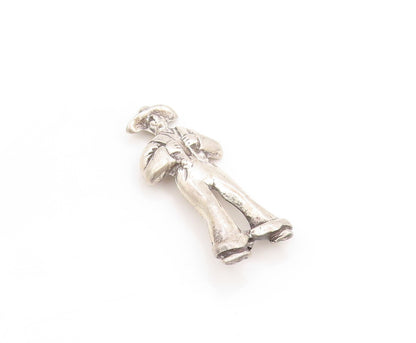 925 Sterling Silver Vintage Brooch Solid Country's Pride Farmer Pin  BP11886