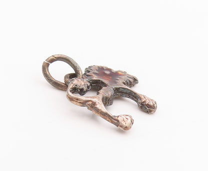 925 Sterling Silver Vintage Pendant Dark Tone Carved Poodle Charm  PT24531
