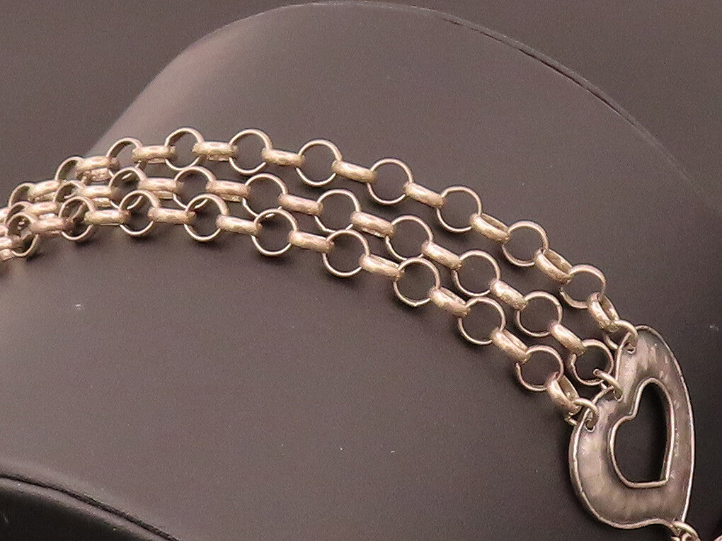 SILPADA 925 Sterling Silver  Vintage O Chain Link Heart Toggle Bracelet BT9834