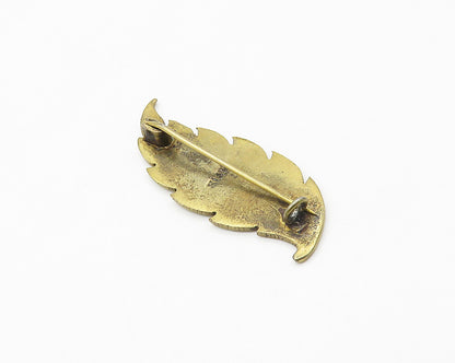 SIAM 925 Sterling Silver  Vintage Enamel Coated Floral Leaf Brooch Pin  BP6927