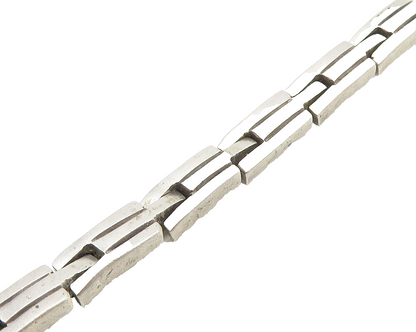MEXICO 925 Sterling Silver  Vintage Brick Layer Hinge Chain Bracelet  BT7522