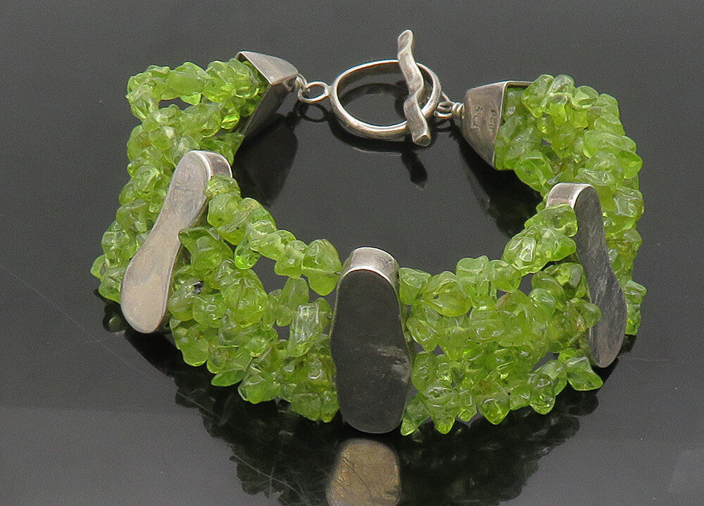 DTR JAY KING 925 Silver  Vintage Peridot Multi Strand Chain Bracelet  BT8008