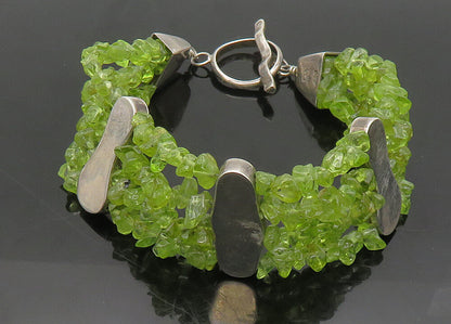 DTR JAY KING 925 Silver  Vintage Peridot Multi Strand Chain Bracelet  BT8008