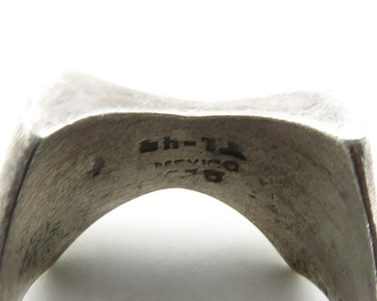 MEXICO 925 Silver  Vintage Shiny Fluted Bow Design Band Ring Sz 10  RG18871