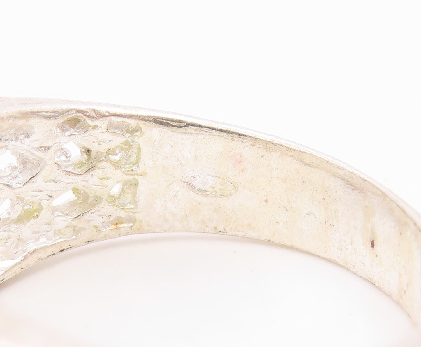 925 Sterling Silver Vintage Ring Etched Initial Y Monogram Band  Sz 11  RG34904