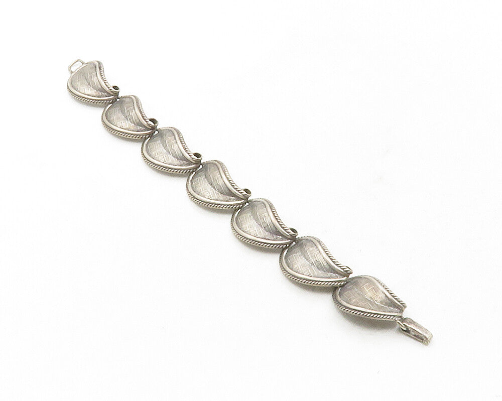DANECRAFT 925 Sterling Silver  Vintage Floral Leaf Chain Bracelet  BT4825