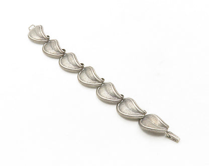 DANECRAFT 925 Sterling Silver  Vintage Floral Leaf Chain Bracelet  BT4825