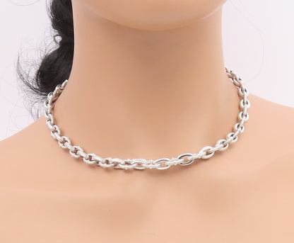 18k Gold & 925 Sterling Silver Vintage Necklace JUDITH RIPKA CZ Chain  NE4852