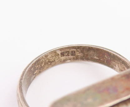 925 Sterling Silver Vintage Ring Gemstone Eternity Knot Band  Sz 7.5  RG36676