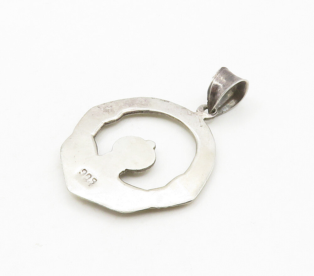 925 Sterling Silver  Vintage Shiny Traditional Claddagh Pendant  PT12132