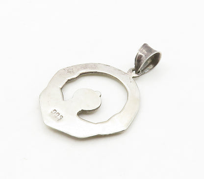 925 Sterling Silver  Vintage Shiny Traditional Claddagh Pendant  PT12132