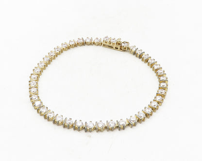 ROSS SIMON 925 Silver  Vintage Sparkling Topaz Tennis Chain Bracelet  BT4197