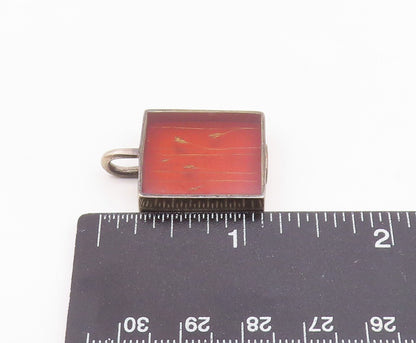 DESIGNER 925 Silver  Vintage Raising Wildflower Art Glass Pendant  PT20790