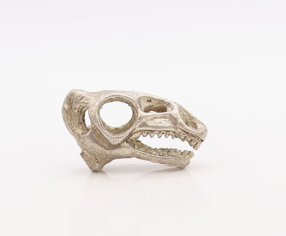 925 Sterling Silver Vintage Pendant Solid Cutout Dinosaur Skull  PT23567