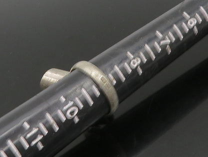 POLAND 925 Silver  Vintage Shiny Etched Pattern Tube Band Ring Sz 9  RG23869