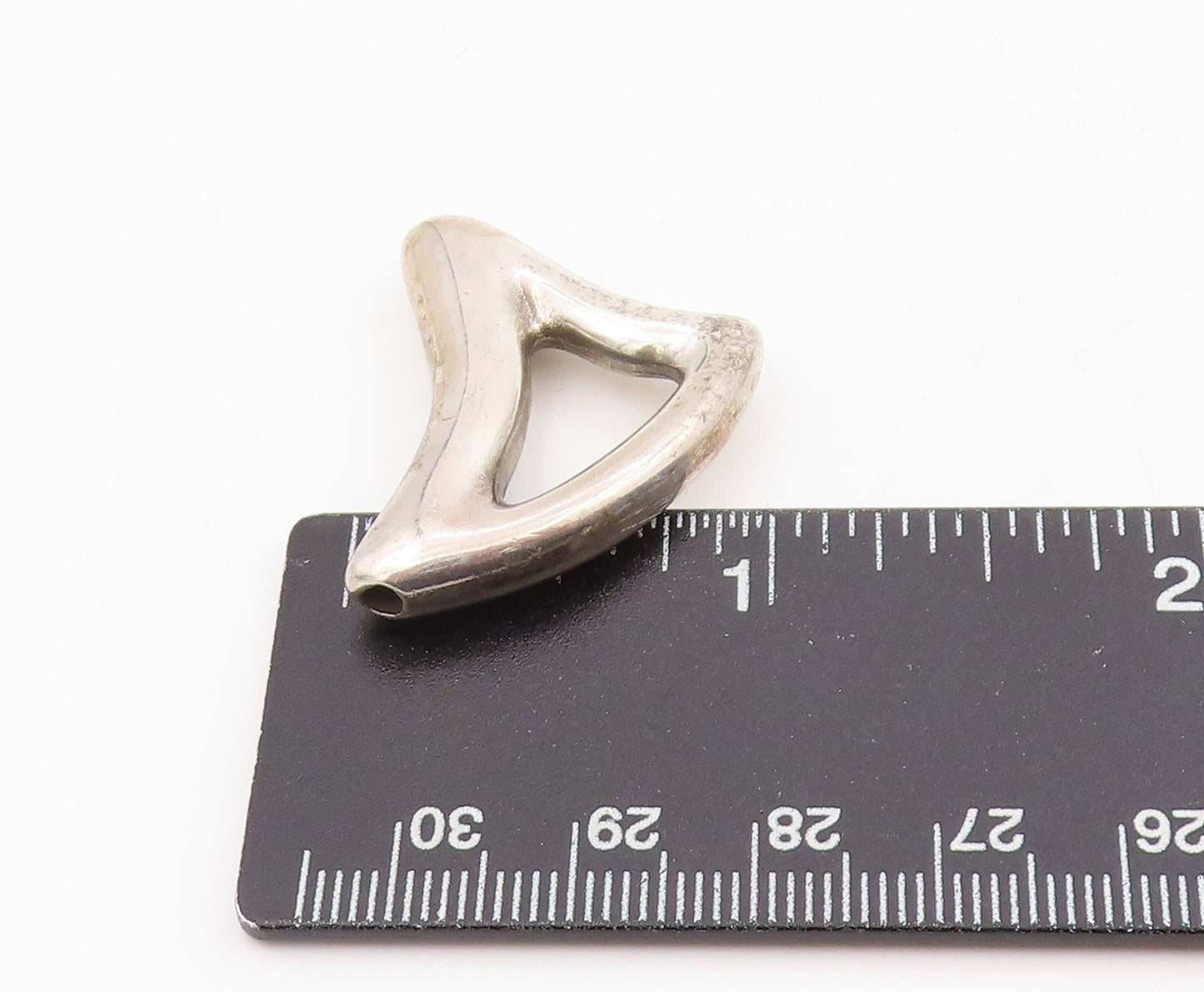 925 Sterling Silver Vintage Pendant CIANI Modernist Sculpted Wave Charm  PT25302