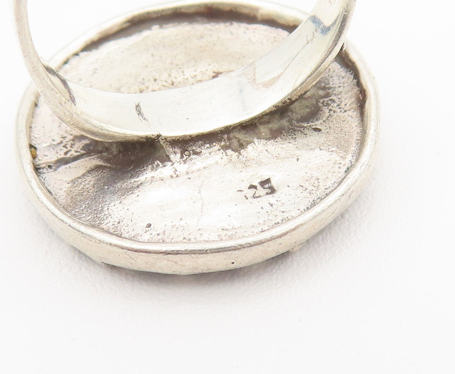 925 Sterling Silver Vintage Ring Minimalist Solid Round Beaded  Sz 6  RG27943