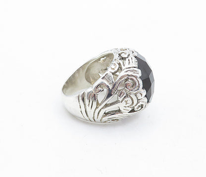 925 Sterling Silver  Vintage Topaz Floral Swirl Vine Cocktail Ring Sz 8 RG5760