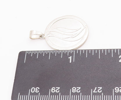 925 Sterling Silver Vintage Pendant Minimalist Carved Swirl Design  PT23224