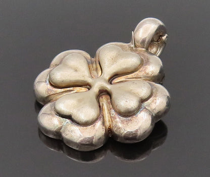 ESPO SIG 925 Sterling Silver Vintage Heart Shaped Four Petals Pendant PT21994