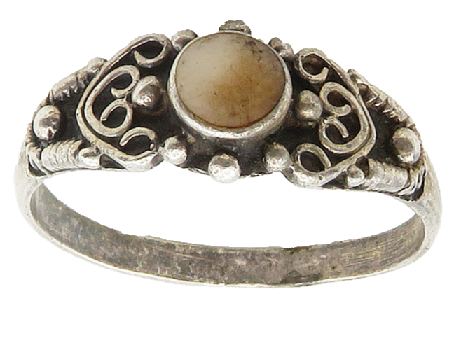 925 Sterling Silver  Vintage Mother Of Pearl Swirl Band Ring Sz 7.5  RG16335