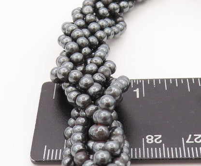 925 Sterling Silver Vintage Necklace Dark Tone Butterfly Hematite Bands  NE4483