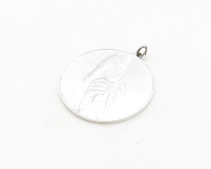 925 Sterling Silver  Vintage Shiny Mother's Day 1971 Medallion Pendant PT15252