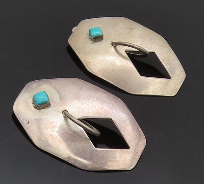 925 Sterling Silver Vintage Southwestern Turquoise & Ring Earrings EG12725